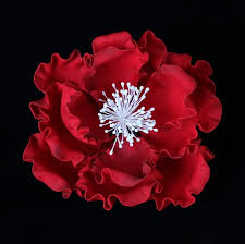 Gum paste flowers for cakes. Peony Gumpaste Flower 6 Red