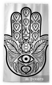 I love the details in the hamsas. Zentangle Vector Hamsa Hand For Adult Anti Stress Coloring Pages Sheer Window Curtain Pixers We Live To Change