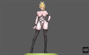 STL file BOWSETTE SEXY naked hentai girl statue anime game character MARIO  PEACH KUPA 3D print model 🫦・3D printable model to download・Cults