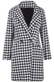 Black And White Coat Black White Long Sleeve Houndstooth Coat Houndstooth Coat Stylish Coat Classy Coat