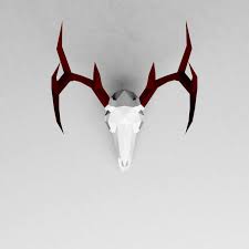 Deer Skull 3d Papercraft Model Downloadable Diy Template Printable Pepercraft Instant Pdf Download By Vidalab On Etsy Animales De Origami Etsy Animales