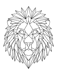 Sheets for preschoolers cover asian and african animals for their first geography lessons, while bible scenes of noah's ark and the nativity animals are ideal free activities for sunday school. Printable Geometric Lion Head Coloring Page In 2021 Geometric Art Animal Geometric Lion Geometric Lion Tattoo