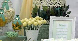 Sage Green Lemon And White Baby Shower Paperblog Sage Green Baby Shower Elegant Baby Shower Baby Shower Dessert Table