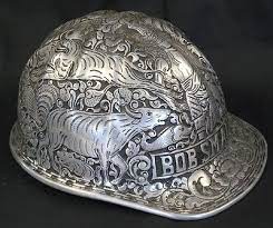 Hand Tooled Vintage Aluminum Hard Hats My Mind Is Blown Hard Hat Art Hats Hand Carved