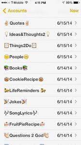 Cool Way To Organize Your Notes Using Emojis On The Note App For Iphones Iphone Notes Phone Inspiration Iphone Organization