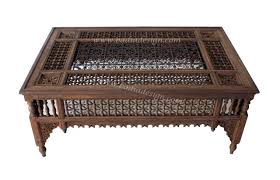 Wooden Moucharabieh Coffee Table Cw St027 Carved Table Dark Wood Coffee Table Stained Table