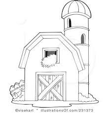 Barn House Clipart Black And White Black And White Cartoon Barn Royalty Free Rf Barn Clipart Illustration By Visekart Stock Sam Farm Animal Coloring Pages Farm Coloring Pages Farm Applique