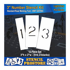 Print the full set of alphabet letters from a to z below. Curb And Median Stencils 3 Inch Number Kit Stencil Set 12 Piece 3 X 2
