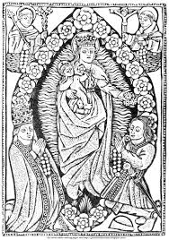 Unlike other apparitions, mary appeared to be weeping. The Grimm Scriptorium Adult Coloring Page The Virgin Mary Flowers