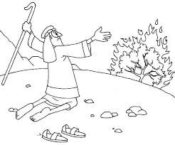Moses and the burning bush coloring pages. Moses Take His Sandal Off When He Saw Burning Bush Coloring Pages Netart