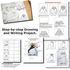 Art Lesson - Rockhopper Penguin Directed Drawing & Painting Project