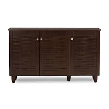 Check spelling or type a new query. Baxton Studio Winda 3 Door Wood Shoe Storage Cabinet In Dark Brown The Home Depot Canada