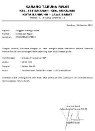 Berikut adalah sebuah contoh surat yang bisa anda jadikan bahan referensi untuk membuat surat undangan kerja bakti yang baik dan benar. 8 Contoh Surat Undangan Resmi Terbaru Rapat Kegiatan Dan Acara