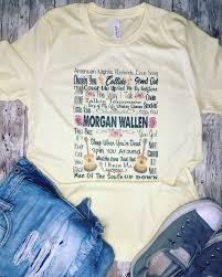 Although not a single, wasted on you topped the billboard hot country songs charts at the time of the album's release in january 2021. Morgan Wallen Lyrics Bella Canvas T Shirt Unisex Fit Crew Neck Soft Feel Country Shirts Design Your Own Shirt Morgan Wallen