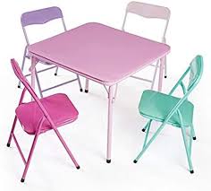 Amazon Com Heritage Kids 5piece Table Chair Set Pink Toys Games In 2020 Chair Table And Chairs Dining Chairs