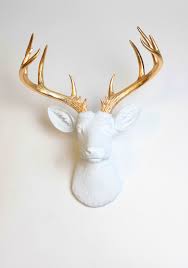 Faux Taxidermy Deer Head Wall Mount Decor The Xl Alfred Large Deer Gold Antlers Wall Hanging Fake Ani Deer Head Decor Faux Deer Head White Faux Taxidermy