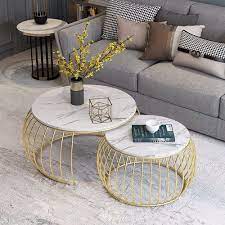 Luckily, we offer living room furniture for sale in an expansive range highlighting both elements and so much more. Modern Round Coffee Table Sets With Marble Top Metal Frame 2 Piece White In 2021 Living Room Table Table Decor Living Room Nesting Tables Living Room