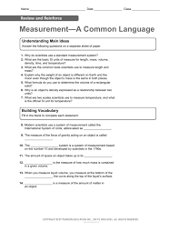 Measurement A Common Language