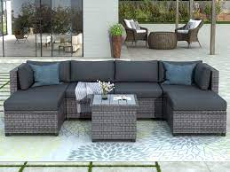 4.5 out of 5 stars. Outdoor Patio Deck Sectional Sofa Sets Segmart Newest 7 Pieces Wicker Furniture Set With Seat Cushions Polywood Table Conversation Sets With 2 Ottomans For In 2021 Outdoor Patio Furniture