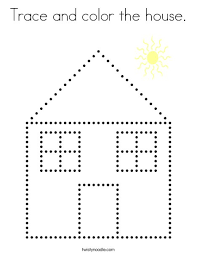 2) click on the coloring page image in the bottom half of the screen to make that frame active. Trace And Color The House Coloring Page Twisty Noodle