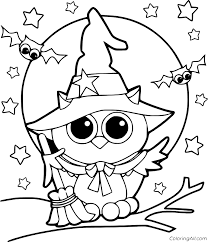 Select from 35870 printable coloring pages of cartoons, animals, nature, bible and many more. Cute Halloween Owl Witch Coloring Page Coloringall