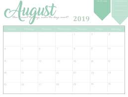 Printable August 2019 Calendar Calendar Printables August Calendar Monthly Calendar Printable