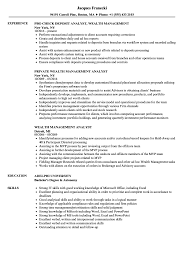 Wealth Management Analyst Resume Samples Velvet Jobs