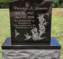 Granite Memorial Headstone Etched India Black Die & Base with Photo 14x4x16"