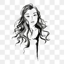 Black And White Fashion Woman Clipart Black And White Line Draft Beauty Fashion Girl Fashion Icon Beautiful Woman Curly Beauty Black And White Png Transparent Clipart Image And Psd File For Free Black And White Lines