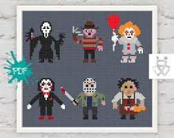 Cross stitch and embroidery patterns to download come in a range of beautiful styles. Cross Stitch Pattern Pdf Halloween Horror Movie Pennywise Jason Voorhees Scream Freddy Krueg Halloween Cross Stitch Patterns Cross Stitch Patterns Cross Stitch