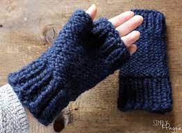 This pattern creates a somewhat wrinkled look using just layeres of yarn and a. Chunky Fingerless Mittens Pattern Simplymaggie Com