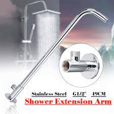 Lot's of ways to improve your shower, you pick the look you like zoe's shower arms are solid brass with deluxe plating that holds up to the steamy bathroom environment. 49cm G1 2 Wall Mounted Shower Extension Arm Angled Extra Pipe Stainless Steel Hose For Rain Shower Head Bathroom Accessories Shower Heads Aliexpress