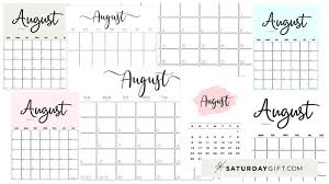 Cute Free Printable August 2021 Calendar Saturdaygift In 2020 Calendar Printables Free Printable Calendar Print Calendar