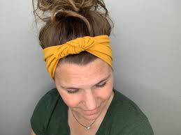 Knot Headband, Knotted Headband, Women's Headband, Head Wrap, Thick  Headband, Turban, Girl Headbands, Yellow, Mustard Yellow