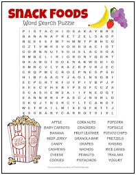With puzzles designed for all grade levels, as well as topics ranging from civil rights leaders and the solar. Snack Foods Word Search Puzzle Print It Free