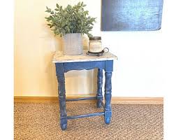 Real vintage table in white colour. Small Vintage Table Etsy