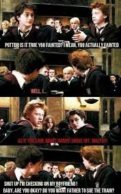 Is It True You Fainted I Mean You Actually Fainted Baby Are You Okay You Want Father To Sue The T Draco Harry Potter Harry Draco Harry Potter Fandom