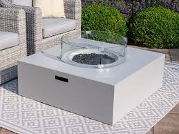 Accentuate the backyard outdoor table with a beautiful fire pit. Maze Rattan Square Gas Fire Pit Firepit And Fire Bowl At Gardenman