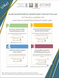 إعلان البرنامج التدريبي لطالبات الدراسات العليا بالتعاون مع كلية التصاميم عمادة الدراسات العليا وكالة الجامعة للدراسات العليا والبحث العلمي جامعة أم القرى