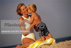 Mother and Son in Swimwear on Beach - Stock Photo - Masterfile -  Rights-Managed, Artist: George Contorakes, Code: 700-00060572