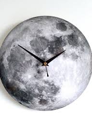 Moon Wall Clock Decoupage Photo Clock Space Clock Black Etsy Photo Clock Wall Clock Clock