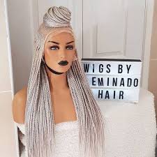 Black And Platinum Blonde Ombre Braids Braided Wig Cornrow White Platinum Blonde Colour Etsy Braids Wig Blonde Color Wigs