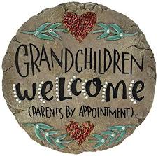 Carson Home Accents Beadworks Grandchildren Welcome Garden Stone 10154 Christmas Gifts For Parents Christmas Gifts For Grandma Garden Stones