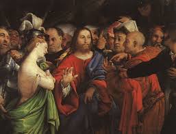 Christ And The Adulteress Lorenzo Lotto Art Painting Reproductions Renaissance Art