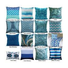 The Ocean Collection Pillow Covers Aqua Decorative Throw Etsy Pillows Ocean Themed Pillows Bed Runner