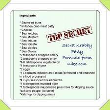 The Real Krabby Patty Formula From Nike Com Patties Krabby Patty Recipe Imitation Crab Meat