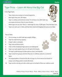 These are made while keeping in mind to add some complex questions for the 4th graders. Tiger Trivia Free Science Worksheet For 4th Grade Jumpstart
