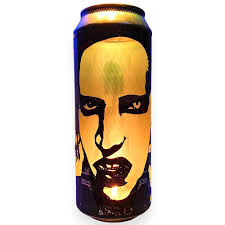 Marilyn 'Brian Warner' Manson Beer Can Lantern! Industrial Goth Metal Pop  Art Lamp