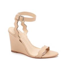 Loeffler Randall Piper Scallop Wedge Sandal In Nude