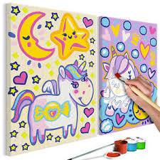 Einhorn malen nach zahlen kostenloser download! Malen Nach Zahlen Fur Kinder Einhorn Malset Mit Pinsel Wandbild N A 0302 D R Ebay